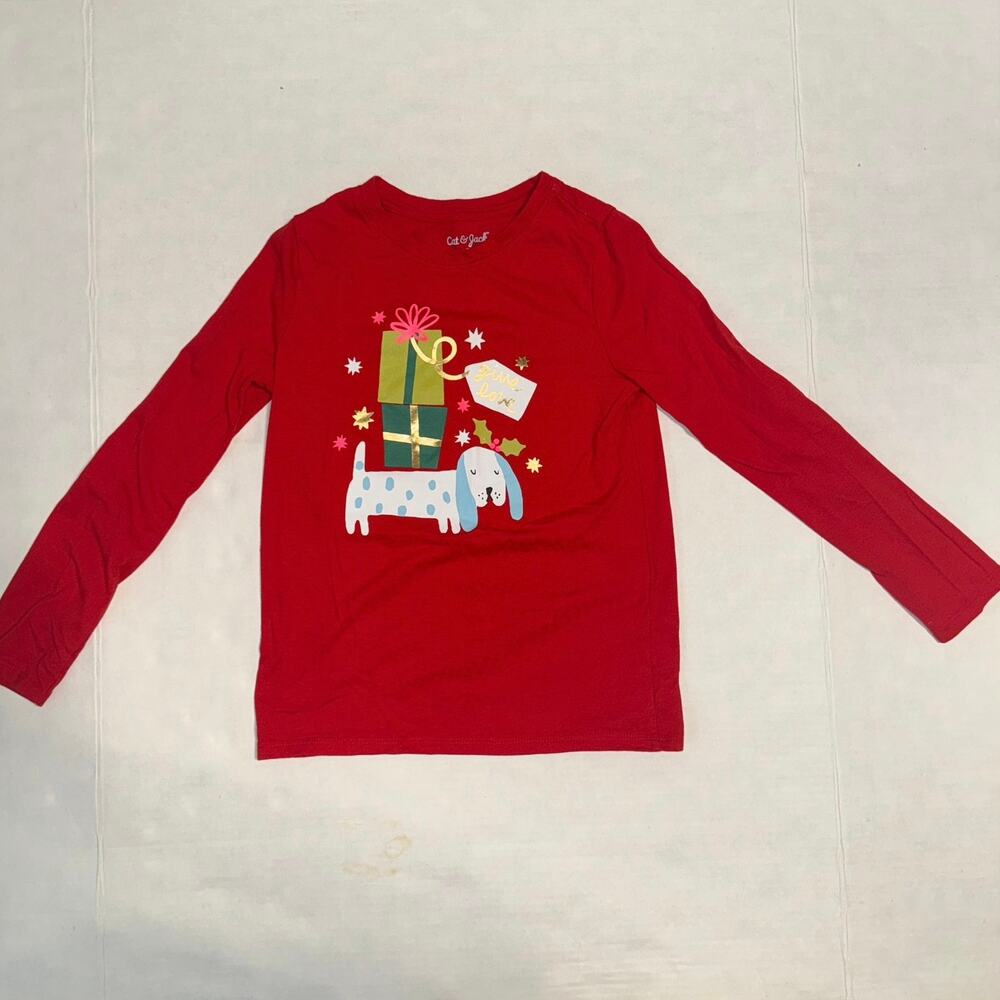 Lot of 3 Cat & Jack Girls 7/8 Top Holiday School Casual Everyday Basic Christmas